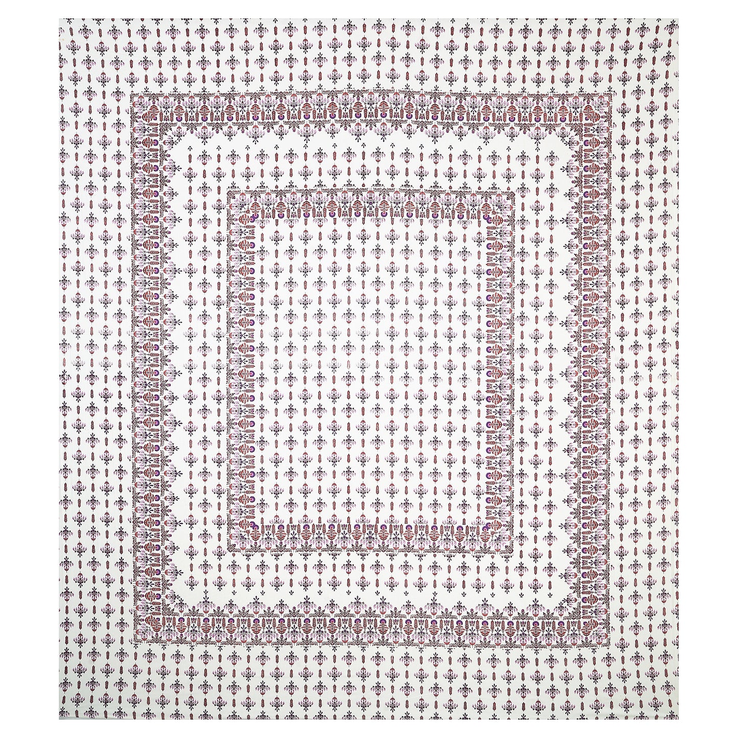 Hand Block Printed Jaipuri Cotton Double Bed Sheet With 2 Pillow Covers - Floral Pattern Ethnic Indian Design (Copy)