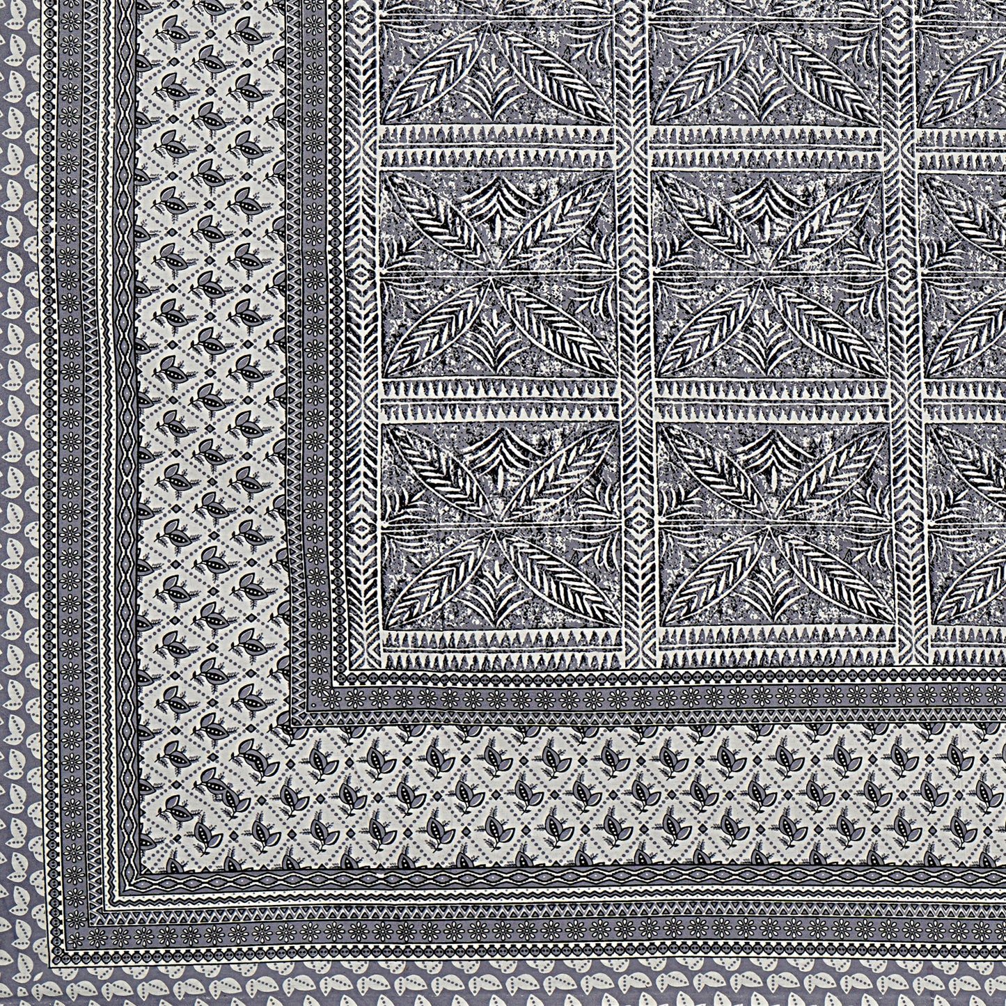Hand Block Printed Jaipuri Cotton Double Bed Sheet With 2 Pillow Covers - Floral Pattern Ethnic Indian Design