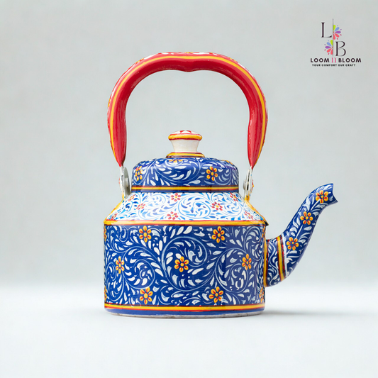 HanPainted  Tea Kettle - Artistic Decorative Floral Tea Pot for Home Kitchen Decor Kalam Art