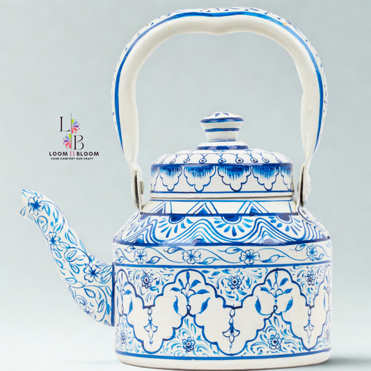 HanPainted Stainless Steel Tea Kettle - Artistic Decorative Floral Tea Pot for Home Kitchen Decor Neel Pushp Art