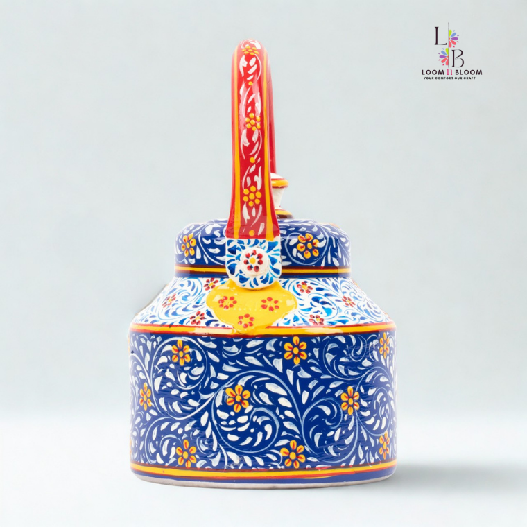 HanPainted  Tea Kettle - Artistic Decorative Floral Tea Pot for Home Kitchen Decor Kalam Art