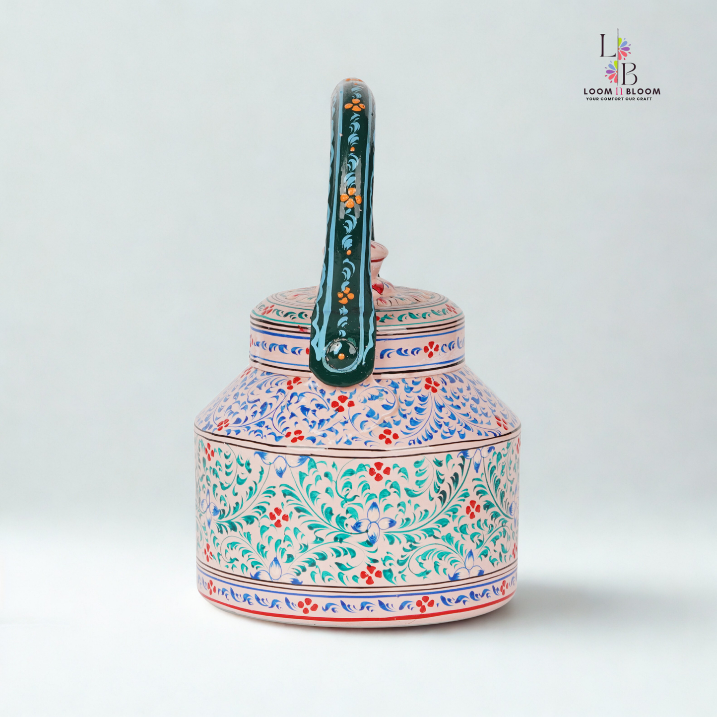 HanPainted  Tea Kettle - Artistic Decorative Floral Tea Pot for Home Kitchen Decor Ivory Garde Art