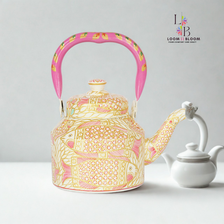 HanPainted  Tea Kettle - Artistic Decorative Floral Tea Pot for Home Kitchen Decor Fish Art(Copy) (Copy) (Copy)