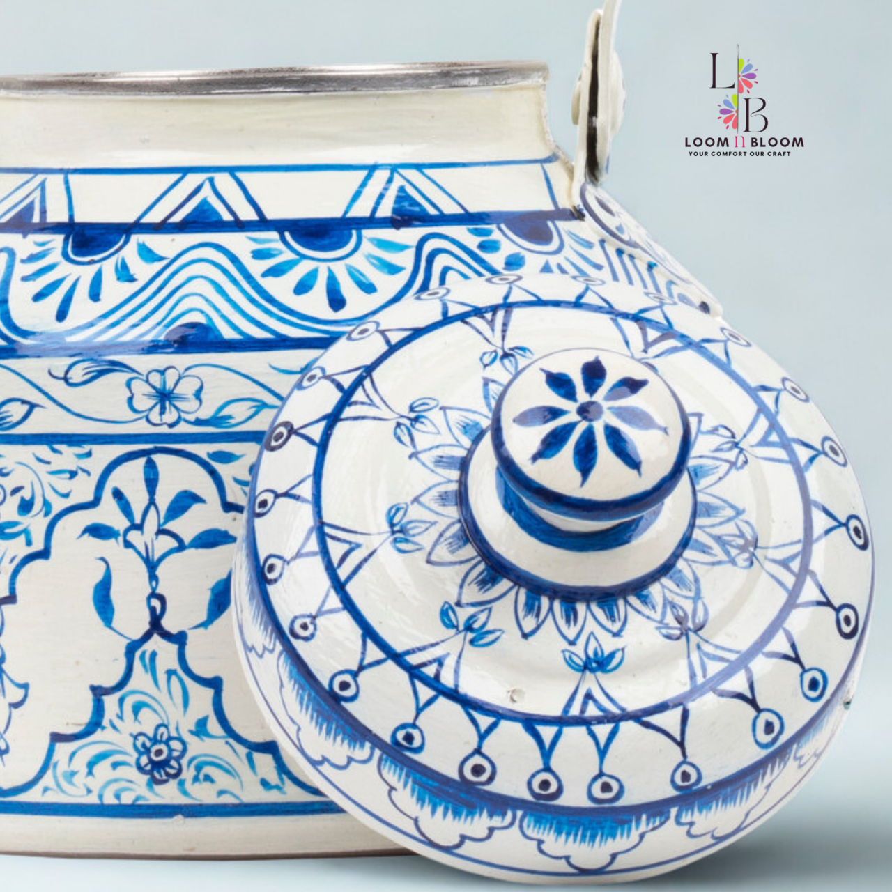 HanPainted Stainless Steel Tea Kettle - Artistic Decorative Floral Tea Pot for Home Kitchen Decor Neel Pushp Art