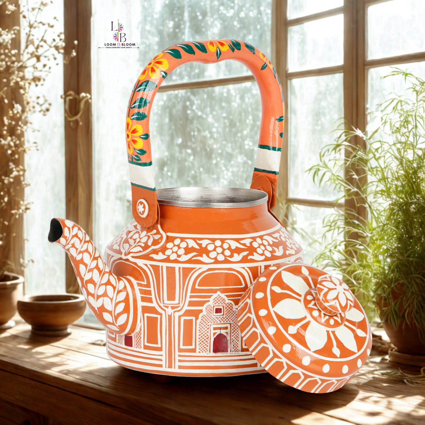 HanPainted  Tea Kettle - Artistic Decorative Floral Tea Pot for Home Kitchen Decor Jaipuri Art(Copy) (Copy) (Copy) (Copy)