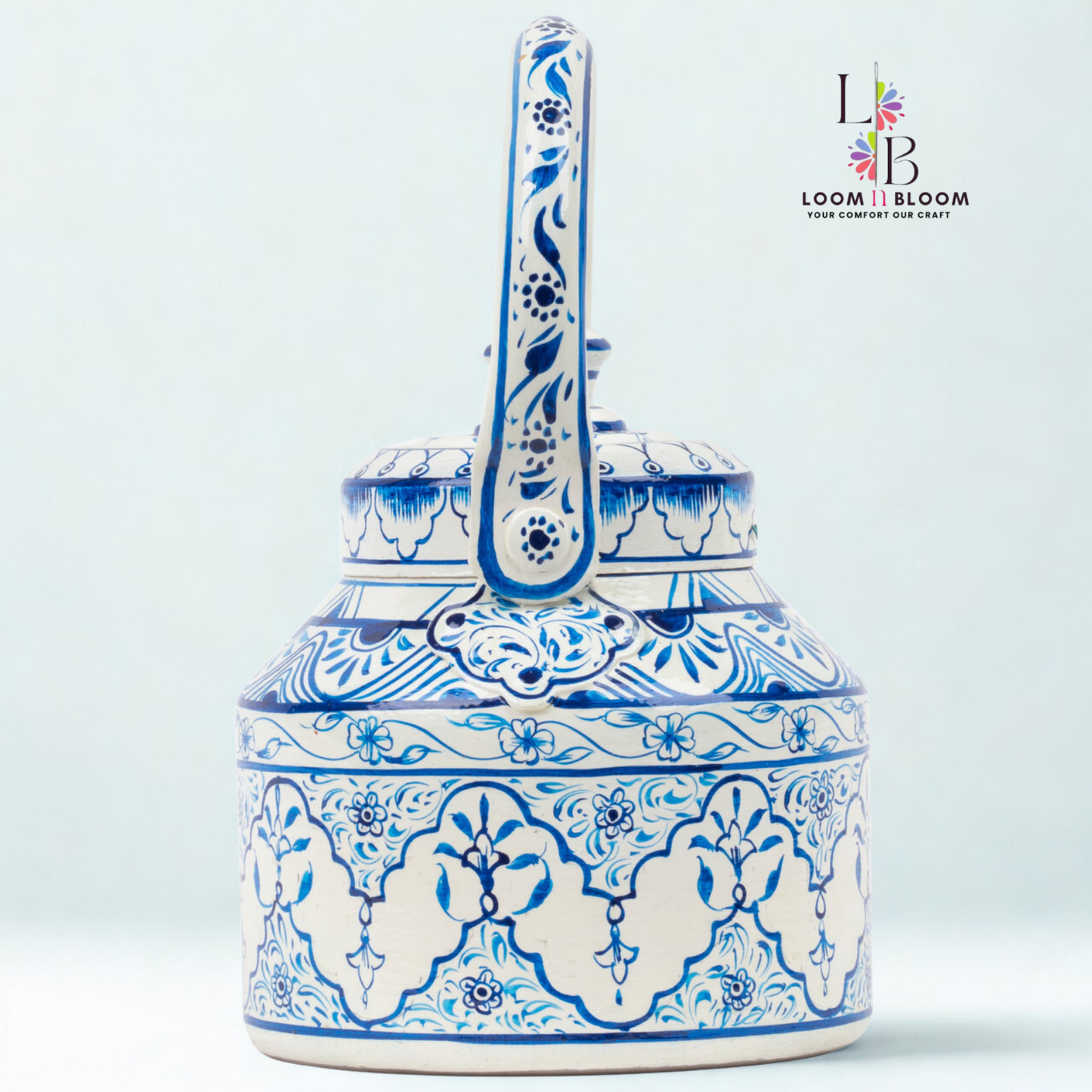 HanPainted Stainless Steel Tea Kettle - Artistic Decorative Floral Tea Pot for Home Kitchen Decor Neel Pushp Art
