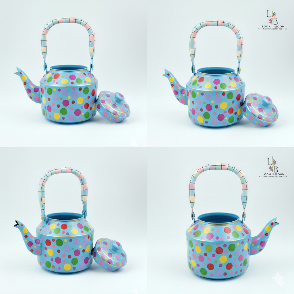 Hand Painted  Tea Kettle - Artistic Decorative Kids Tea Pot for Home Decor