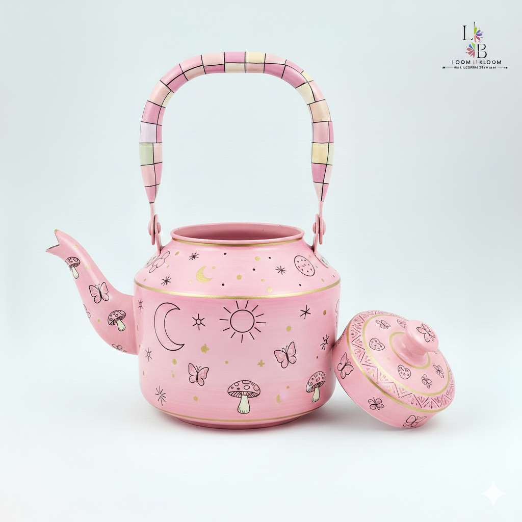Hand Painted  Tea Kettle - Artistic Decorative Kids Tea Pot for Home Decor