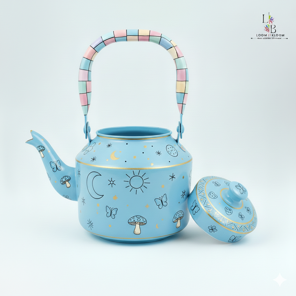 Hand Painted  Tea Kettle - Artistic Decorative Kids Tea Pot for Home Decor