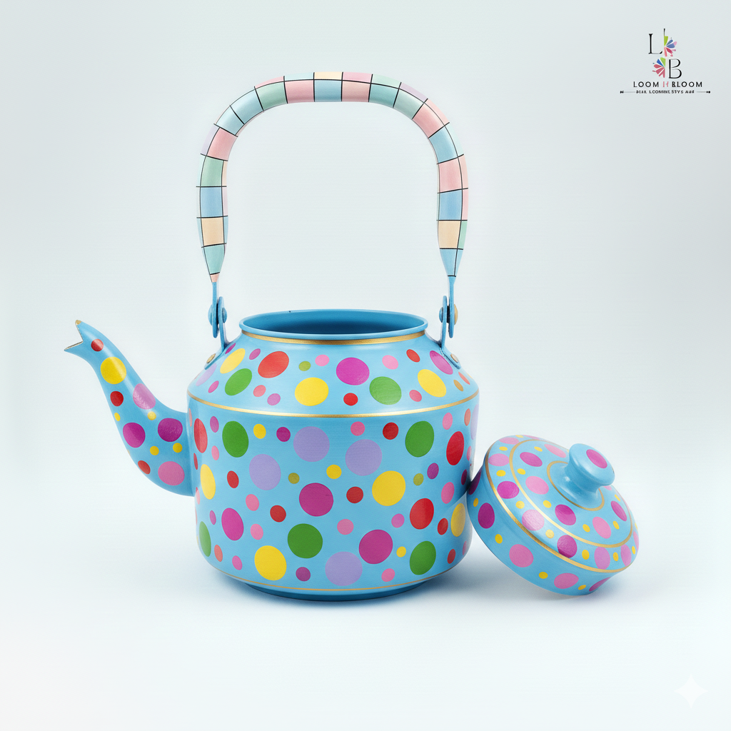 Hand Painted  Tea Kettle - Artistic Decorative Kids Tea Pot for Home Decor