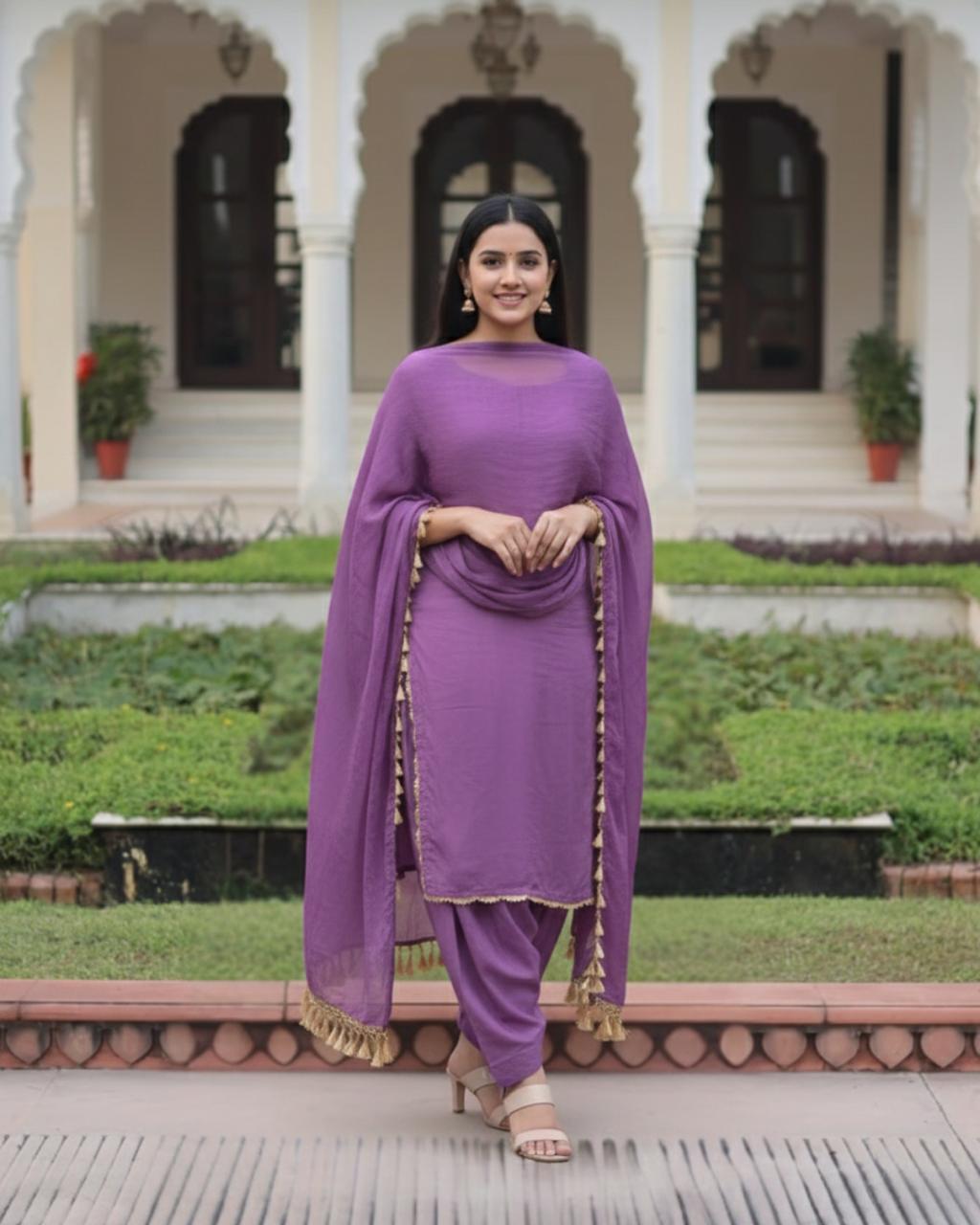 Loom n Bloom Women’s Vibrant Green/Pink  Blooming Ethnic Suit Set – Elegant Festive Party Wear with Sequined Embroidery & Designer Dupatta